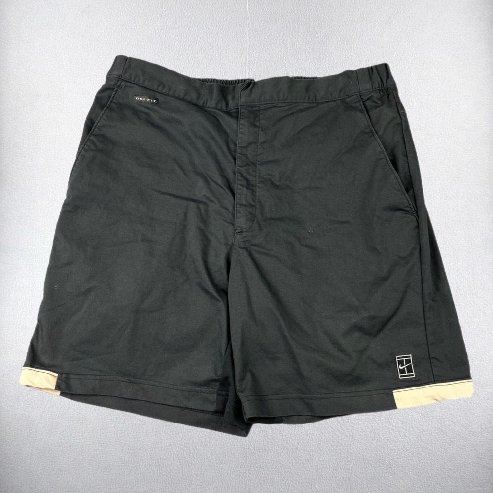 Vintage Nike Court Tennis Shorts Mens Medium Black Dri-Fit Athletic Agassi